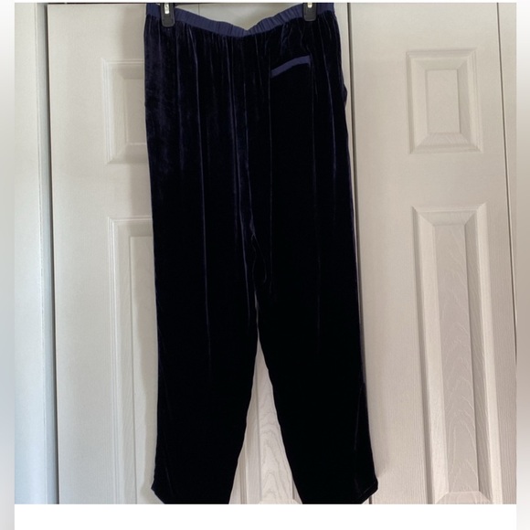 EUC Eileen Fisher blue velvet pants - Picture 2 of 12